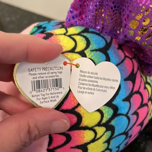 FLIPPY the Fish Beanie Boo Retired Beanbag Plush - New with Tags Vintage 1990s - Picture 9 of 12